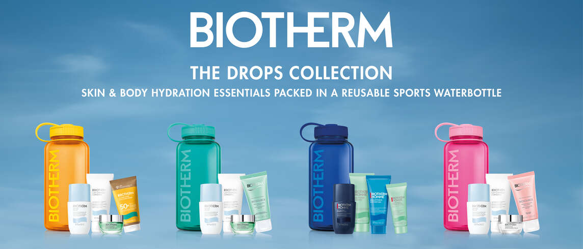 iscover the latest from Biotherm – a set that includes a reusable bottle