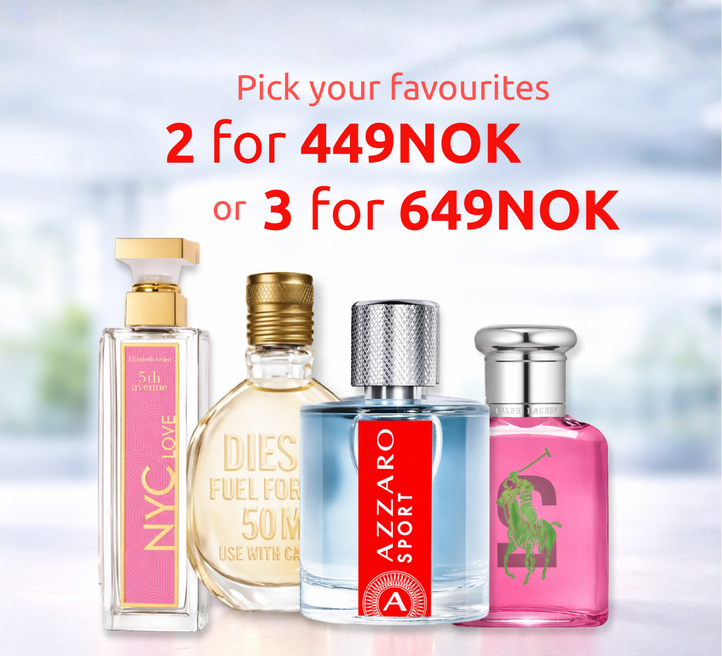 Pick your favourites perfume - 2 for 449NOK or 3 for 649NOK