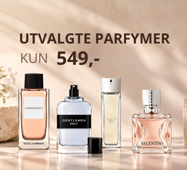 Utvalgte parfymer til kun 549,-. Kjøp nå!