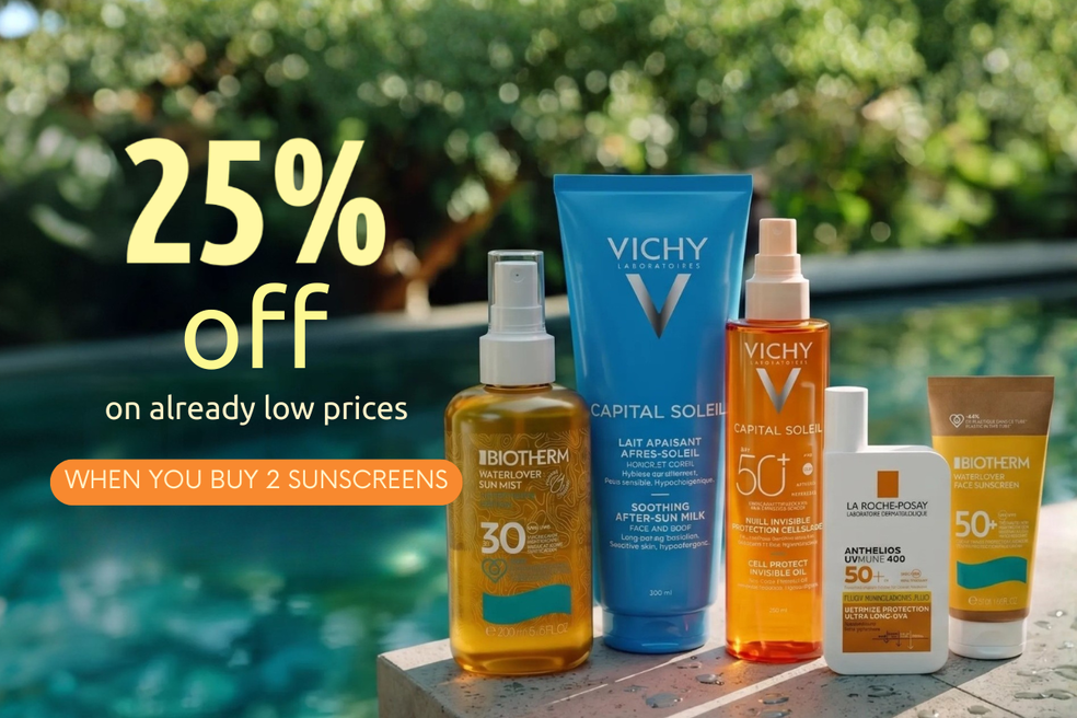 Get 25% off when you buy 2 or more sunscreens