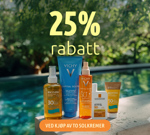 25% rabatt ved kjøp av to solkremer eller flere - kjøp nå