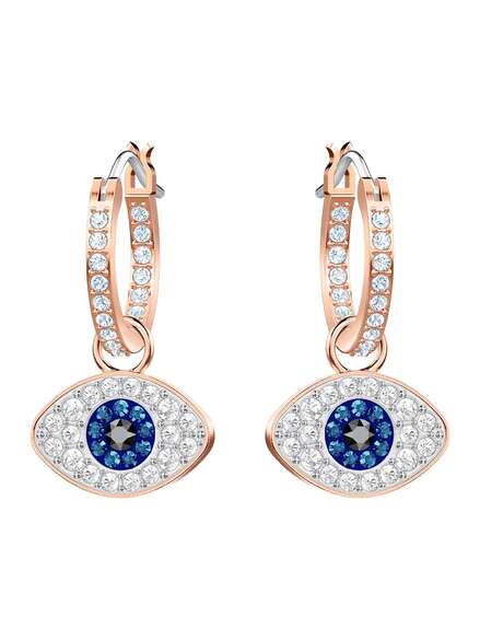 Swarovski Duo evil eye hoop earrings