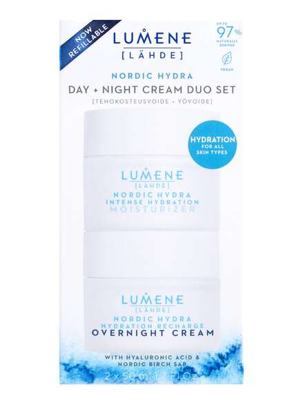 Lumene NORDIC HYDRA  Set Intense Hydration Moisturizer 50 ml + Hydration Recharge Overnight Cream 50 ml