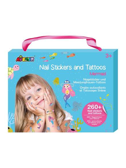 Avenir, mermaid nail stickers and tattoos