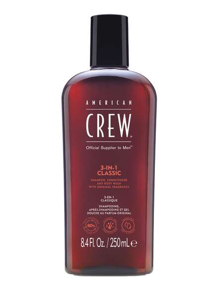 American Crew 3-in-1 Classic Shampoo, Conditioner and Body Wash 250 ml