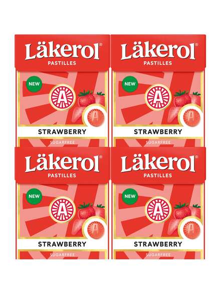 Läkerol jordbær 4x25g