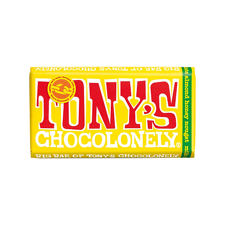 Tony's Chocolonely Milk Chocolate Almond Honey Nougat 32%