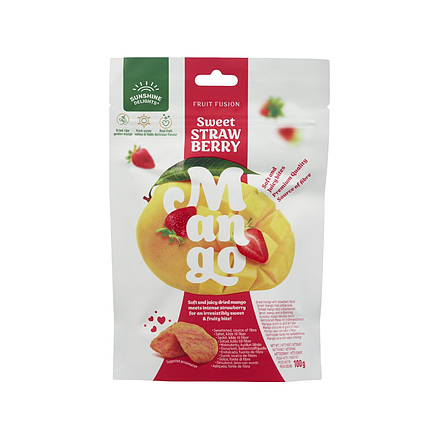 Sunshine Delights tørket mango med jordbær