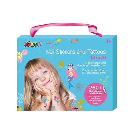 Avenir, havfrue negl klistremerker og tattoveringer