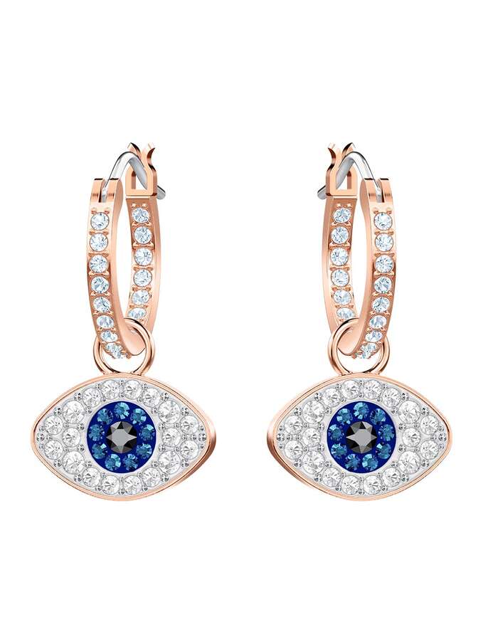 Swarovski Duo evil eye hoop earrings