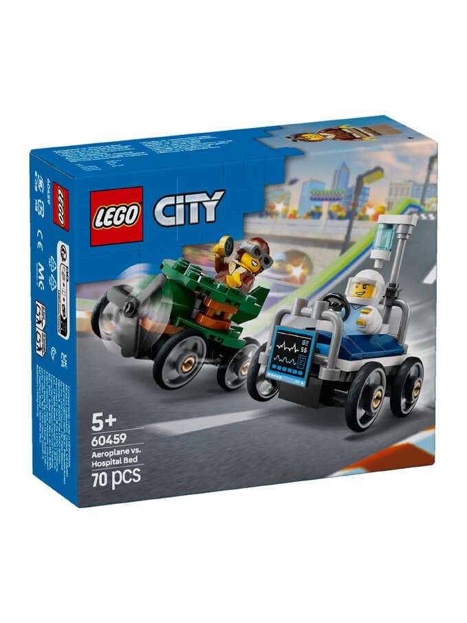 Lego city racerbilpakke fly mot sykehusseng