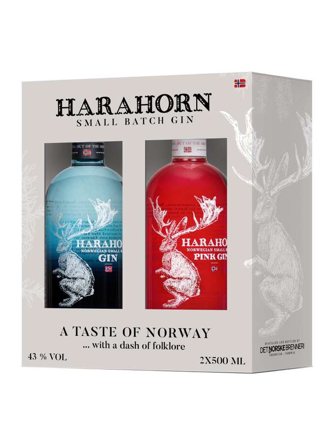 Harahorn Gin Twinpack 2 x 0,5 L (Gin 46% % Pink Gin 40%)