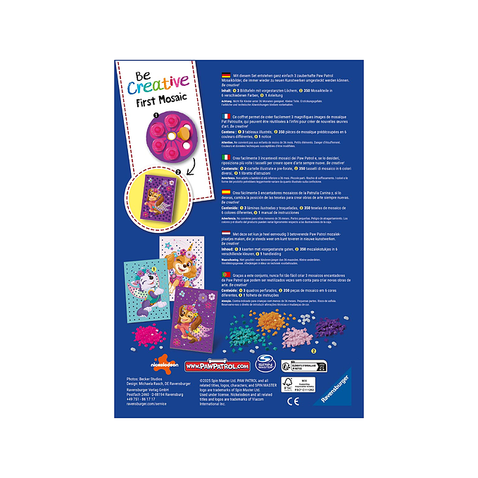 Ravensburger BeCreative Paw Patrol mosaic craft set 2