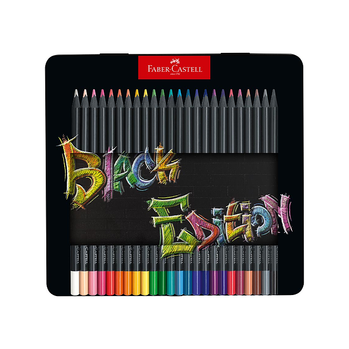 Faber-Castell colour pencils black edition tin