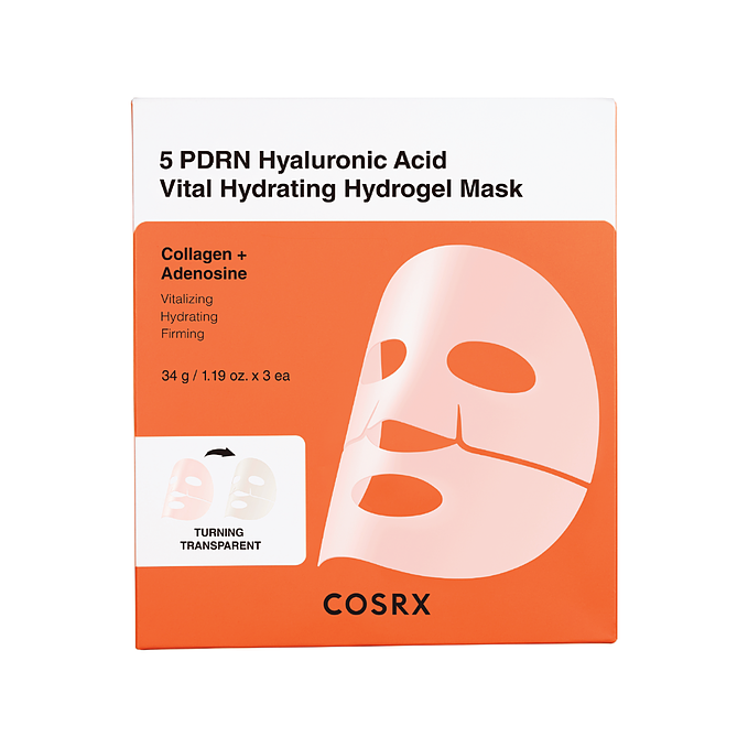 COSRX Skin Care 5 PDRN Hyaluronic Acid Vital Hydrating Hydrogel Mask 3pcs 34 g