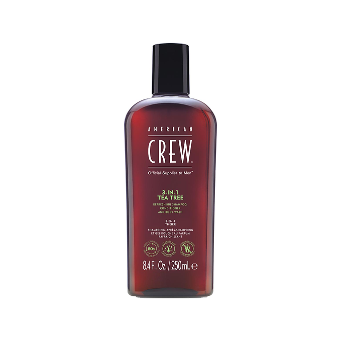 American Crew 3-in-1 Tea Tree Shampoo, Conditioner and Body Wash 250 ml