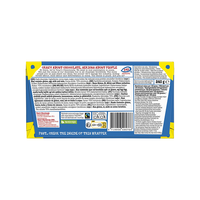 Tony's Chocolonely Extra Dark Chocolate 70% 1