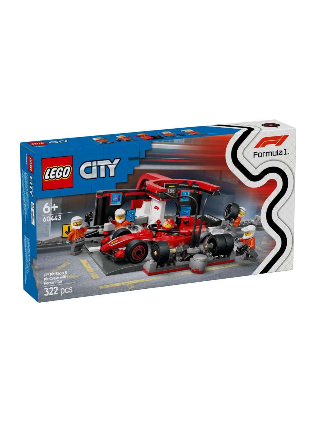 Lego City F1 Pit Stop & Pit Crew med Ferrari bil