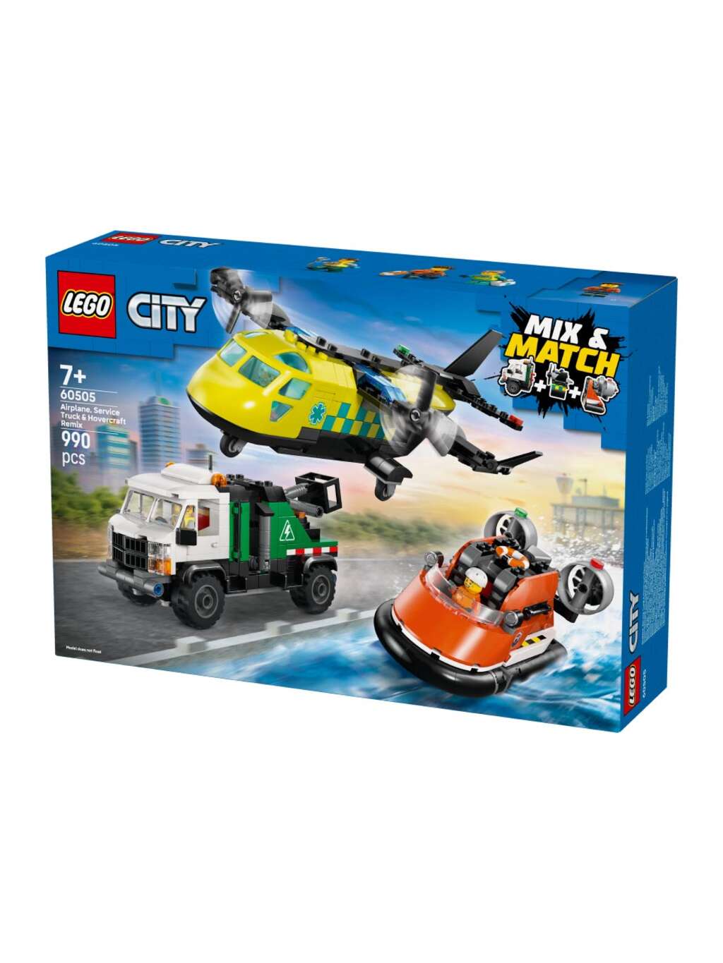 LEGO City fly, servicebil og luftputebåt remix