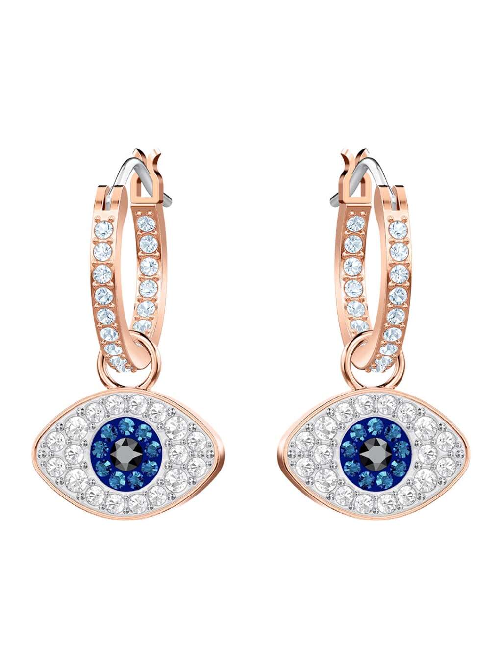 Swarovski Duo evil eye hoop earrings