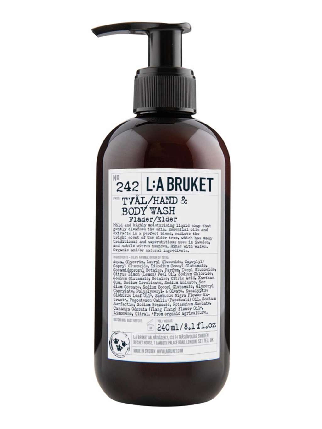 L:a Bruket Elder 242 Hand & Body Wash 240 ml
