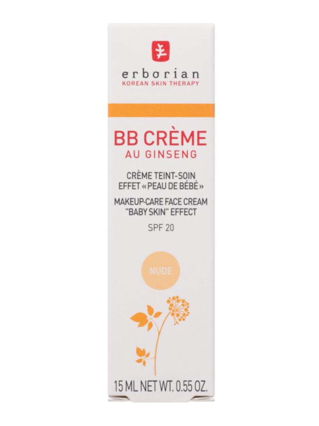 Erborian BB Crème Makeup-Care Face Cream "Baby Skin" Effect SPF 20 Nude 15 ml
