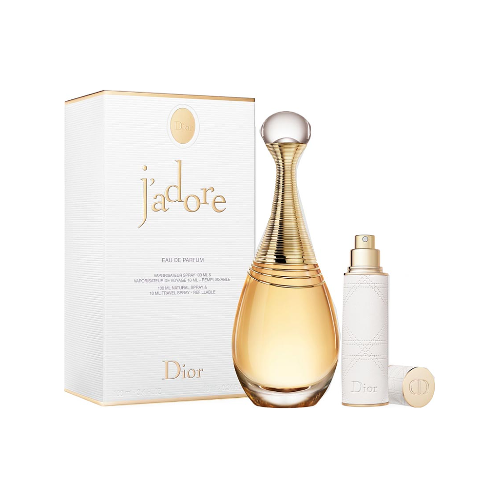 Dior J'Adore Travel Spray Set cont.: Eau de Parfum 100 ml + Travel Spray 10 ml