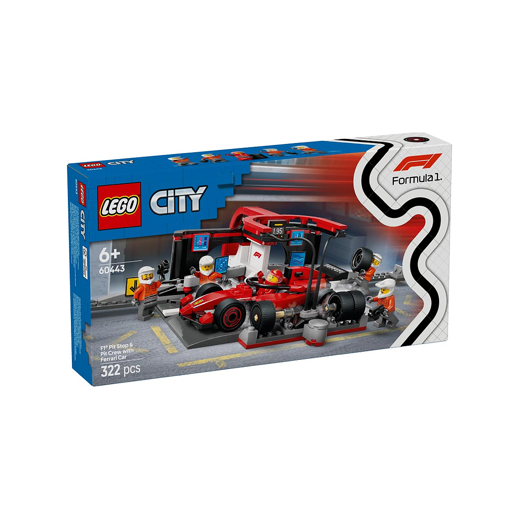 Lego City F1 Pit Stop & Pit Crew with Ferrari Car