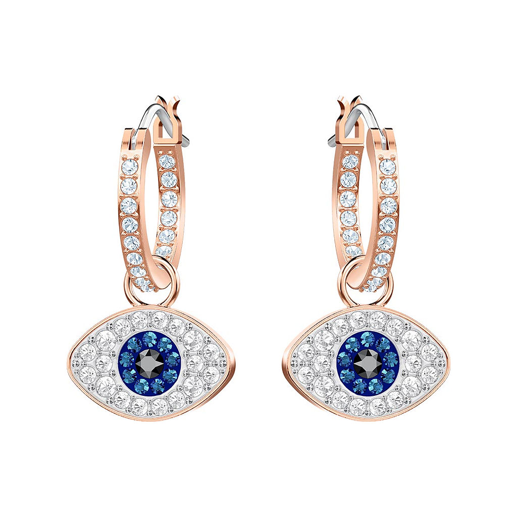 Swarovski Duo evil eye hoop earrings