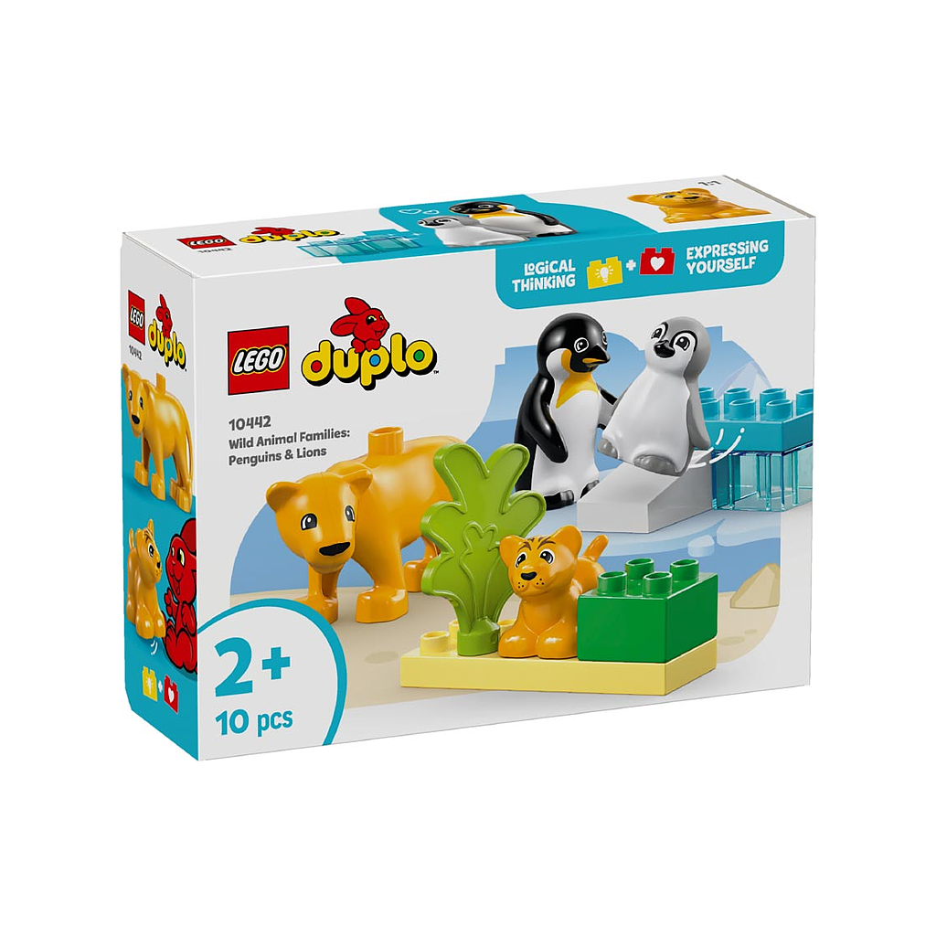 LEGO Duplo Town wild animal families penguins & lions