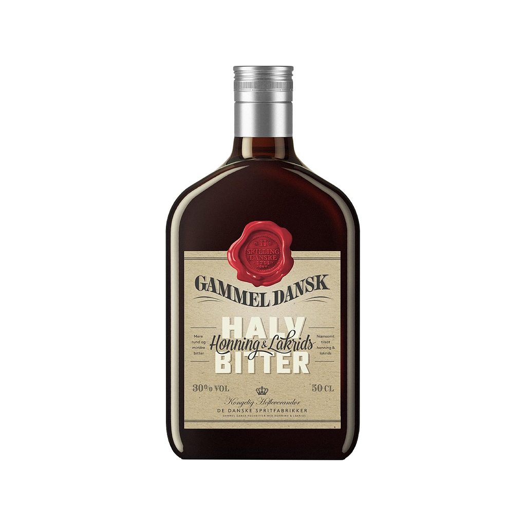 Gammel Dansk Honning Lakris Halv Bitter