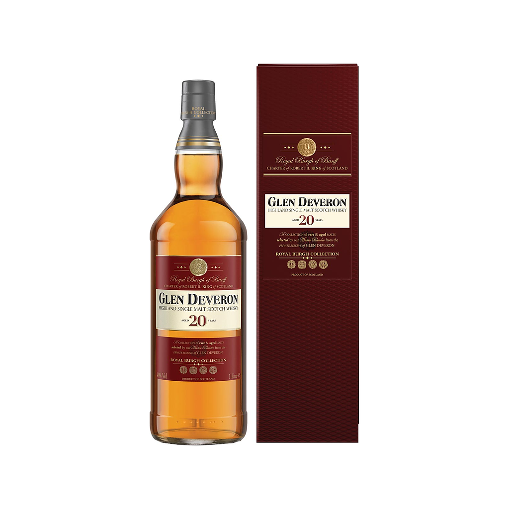 Glen Deveron Highland Single Malt Scotch Whisky 20 years old