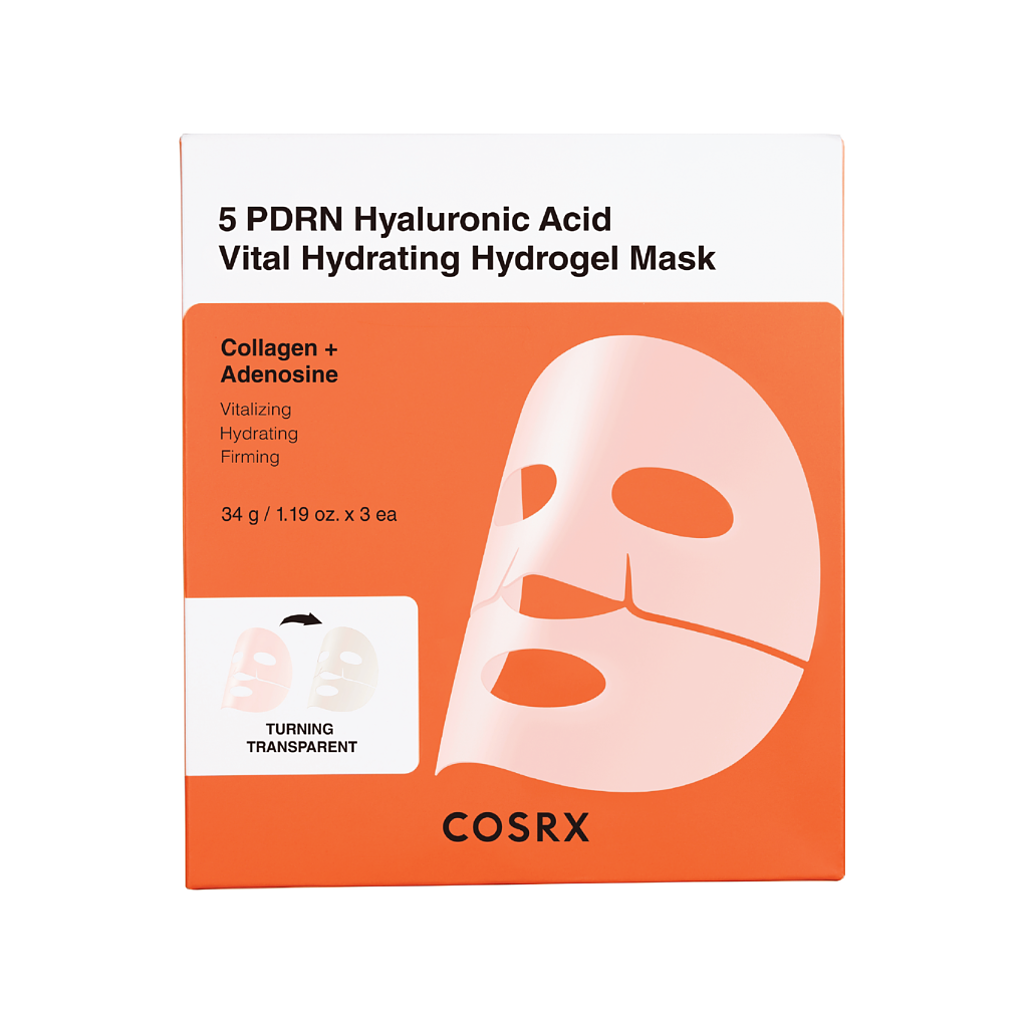 COSRX Skin Care 5 PDRN Hyaluronic Acid Vital Hydrating Hydrogel Mask 3pcs 34 g