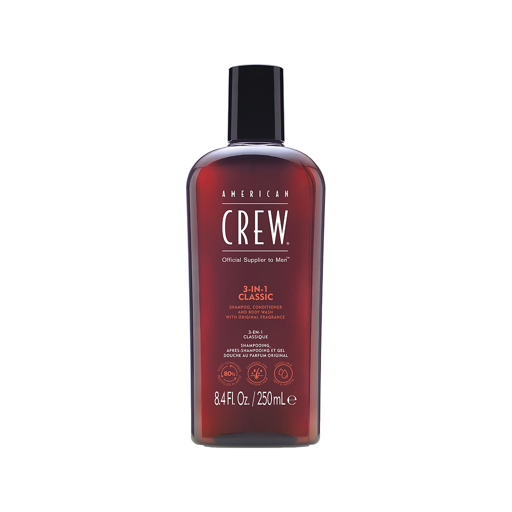 American Crew 3-in-1 Classic Shampoo, Conditioner and Body Wash 250 ml