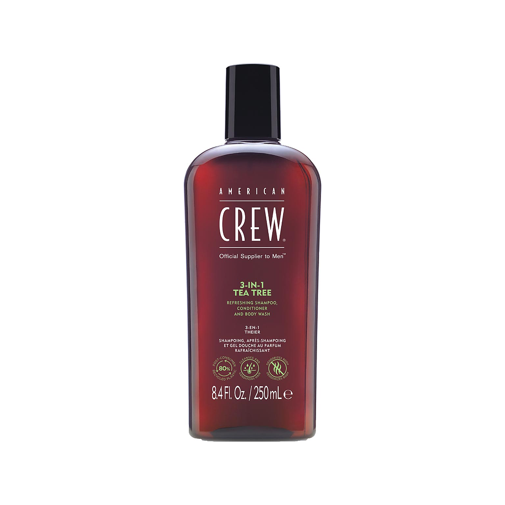 American Crew 3-in-1 Tea Tree Shampoo, Conditioner and Body Wash 250 ml
