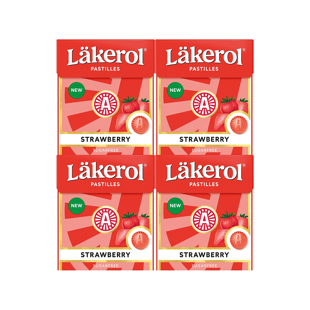 Läkerol Jordbær 4x25g