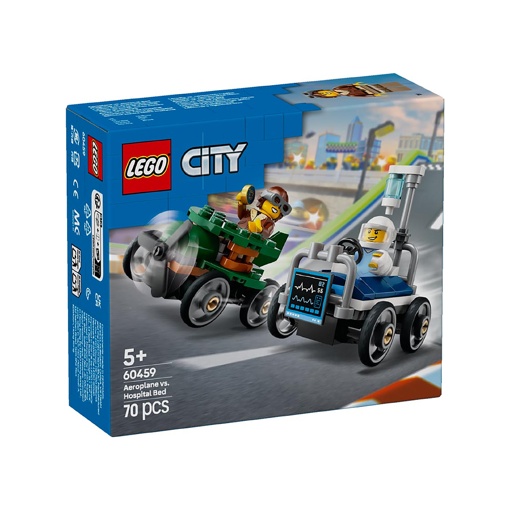 Lego city racerbilpakke fly mot sykehusseng
