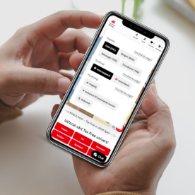 Velg flyplass og butikk før du starter din Klikk & hent handel